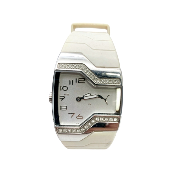 PUMA *Stainless Steel Quartz Watch w/ Cream Silicone Band - Picture 1 of 9
